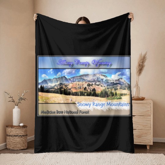 I've Been Framed! Snowy Range Scenic Byway Wyoming Throw Blankets