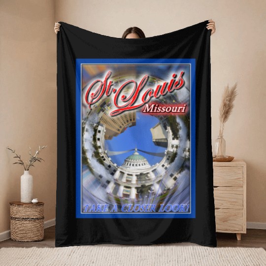 Historic Downtown St. Louis Arch & Courthouse Throw Blankets