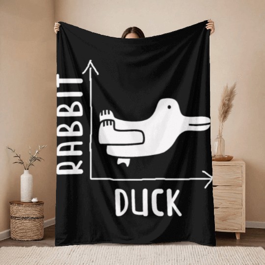 Wittgensteins Rabbit Duck Illusion Throw Blankets