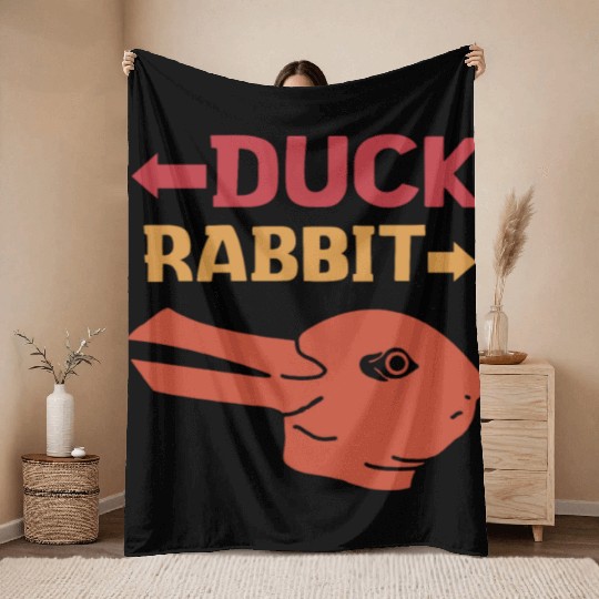 Wittgensteins Rabbit Duck Illusion Throw Blankets