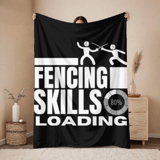 Fencing Skills Loading Funny Fencer Throw Blankets
