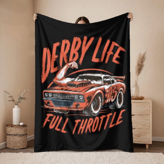Demo Derby Demolition Derby Demolition Derby Lover Throw Blankets