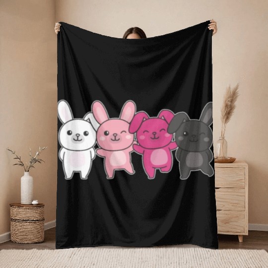 Transfem Flag Pride Lgbtq Bunny Throw Blankets