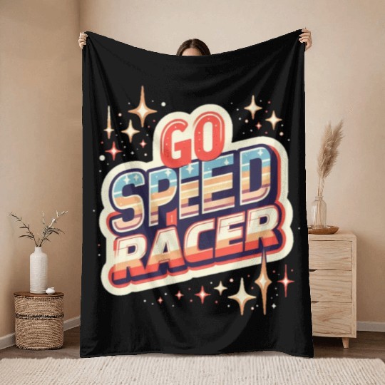 Go speed racer Throw Blankets