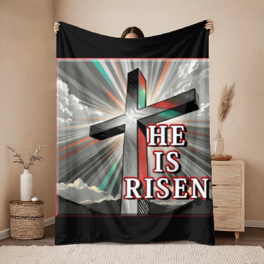 Cross, He is Risen - 2 Throw Blankets