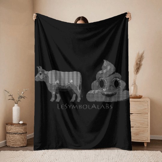 Le Grey on Black II Symbol Ala Bs Throw Blankets