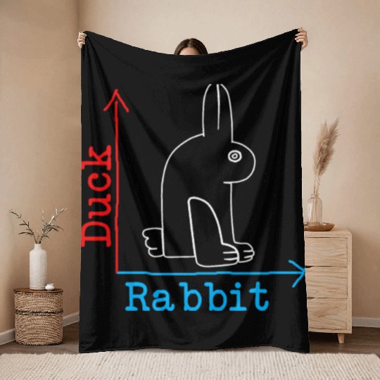 Wittgensteins Rabbit Duck Illusion Throw Blankets