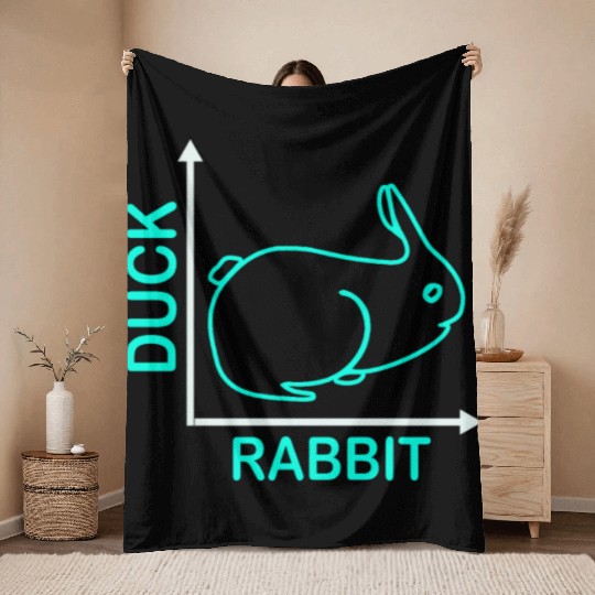 Wittgensteins Rabbit Duck Illusion Throw Blankets