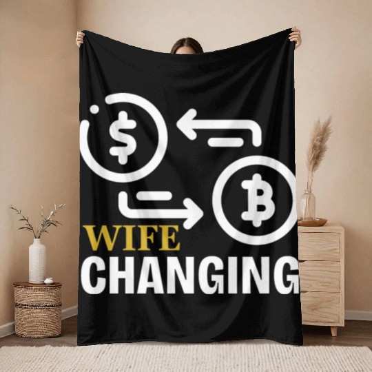 Black and Gold Wife Changing - Bitcoin Throw Blankets