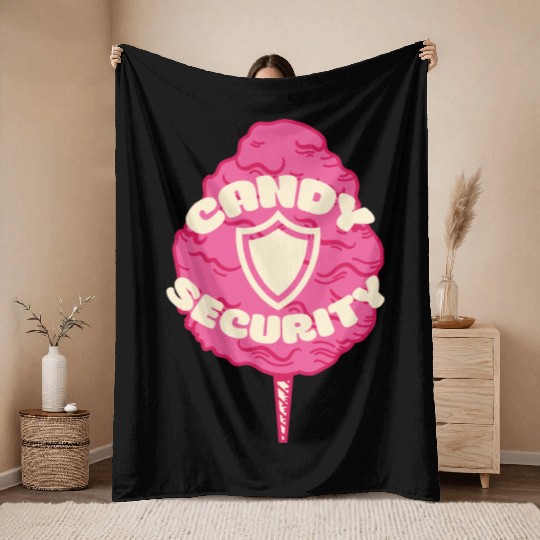 Candy Security Kids Parents Matching Birthday Throw Blankets