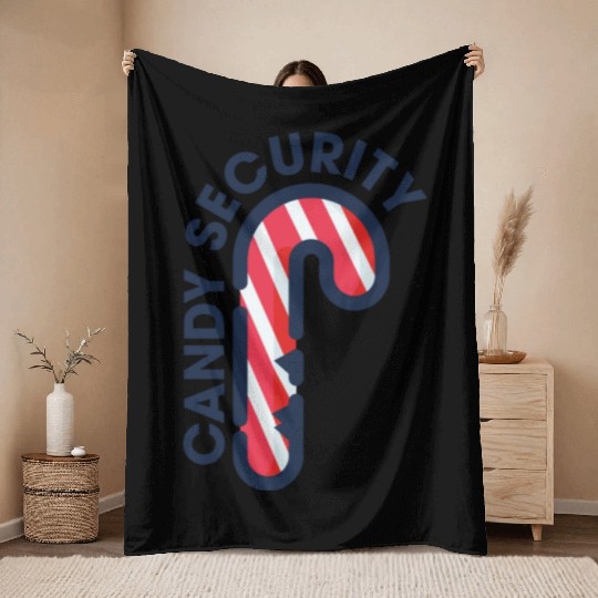 Candy Security Mom Dad Matching Birthday Costume Throw Blankets