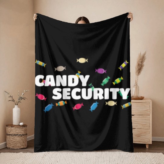 Candy Security Mom Dad Matching Birthday Costume Throw Blankets