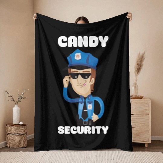 Candy Security Kids Parents Matching Birthday Throw Blankets