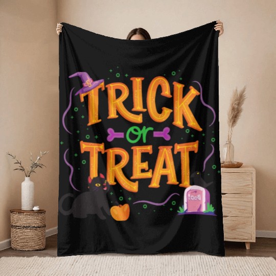 Trick or Treat Halloween. Throw Blankets