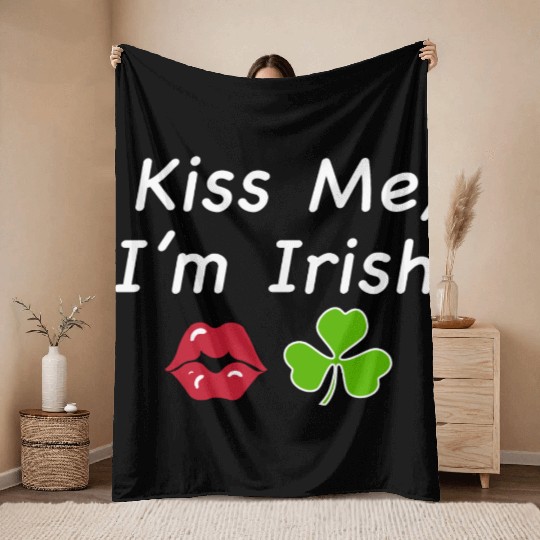 St Patricks Kiss Me I'm Irish Trendy Baby Throw Blankets, Y2k