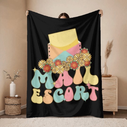 Mail Escort Postal Service Postal Worker Postman Throw Blankets