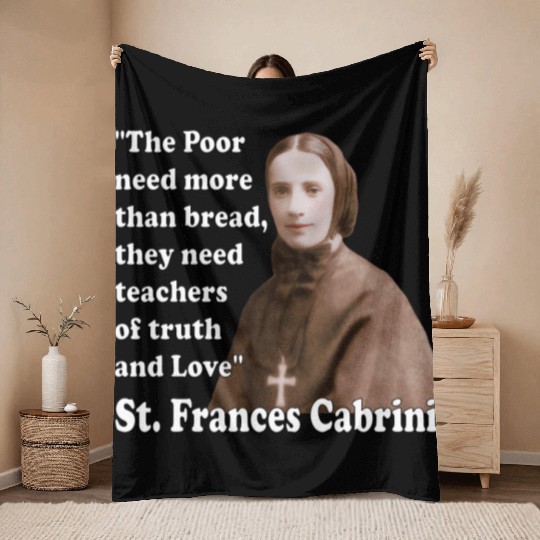 St Frances Cabrini Catholic Saint Throw Blankets