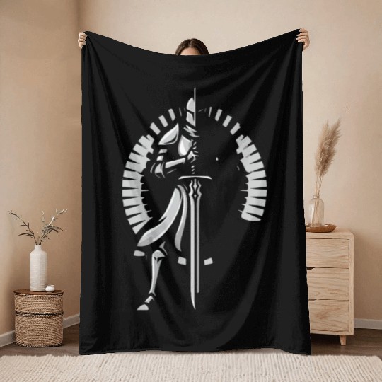 Choose Peaceful Battle | Serene Warrior Design Throw Blankets