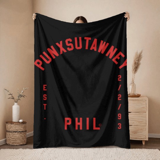 Punxsutawney Phil Groundhog Day Throw Blankets