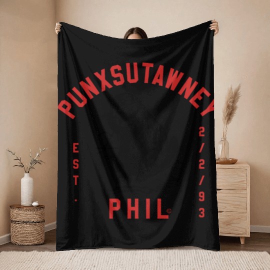 Punxsutawney Phil Groundhog Day Throw Blankets