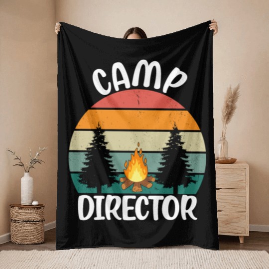 Counselor Camper Summer Camp Director Throw Blankets