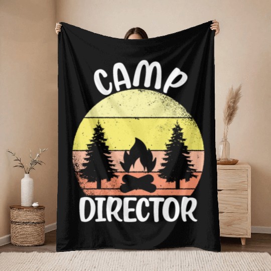 Counselor Camper Summer Camp Director Throw Blankets