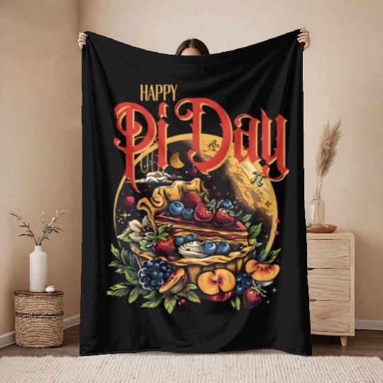 Happy pi Day pie cake math lover Throw Blankets