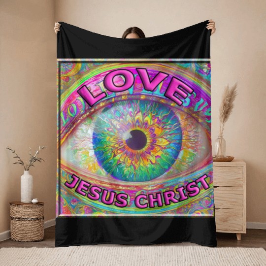 Eye (I) Love JESUS CHRIST Throw Blankets