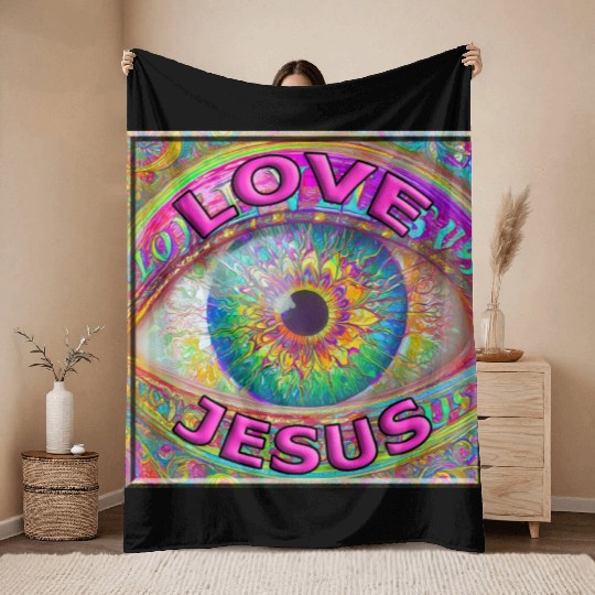 Eye (I) Love Jesus Throw Blankets