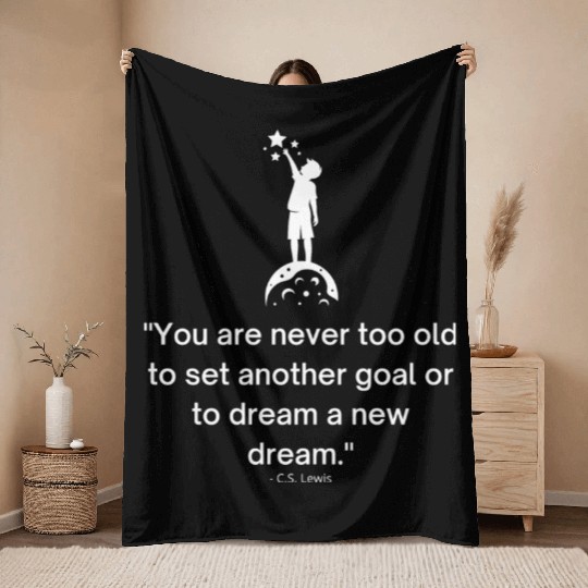 Motivational Quote - C. S. Lewis British writer Throw Blankets