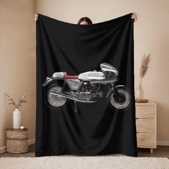 VINTAGE ITALIAN MOTORCYCLE Throw Blankets