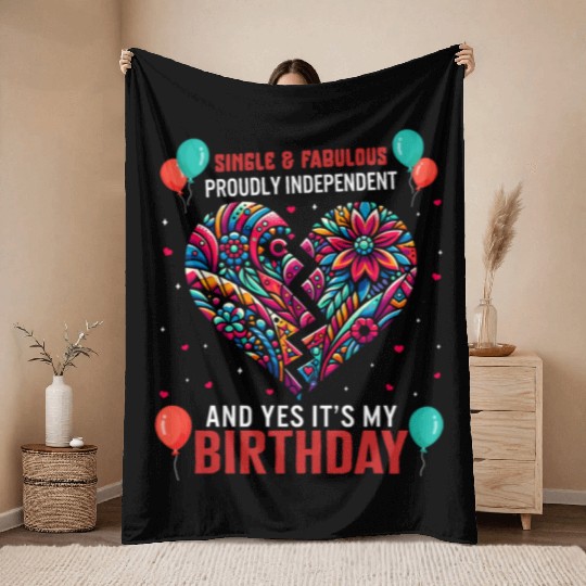 Single Awareness Throw Blankets, Proudly Independent Yes