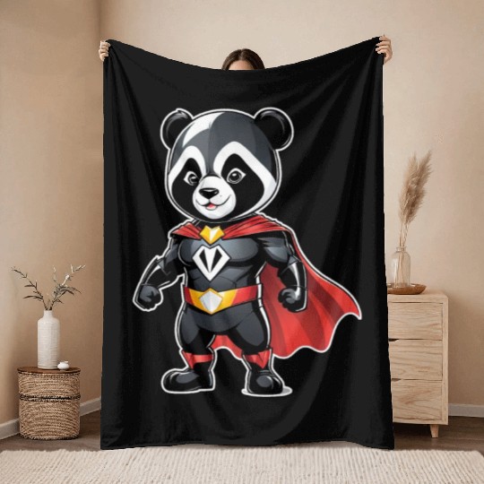 nice cute little superhero animal 6 Throw Blankets