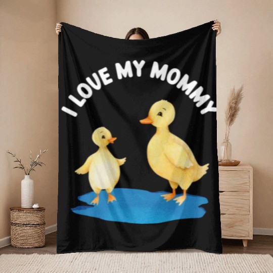 Duck And Duckling Mother's Day For Kids And Adults Throw Blankets