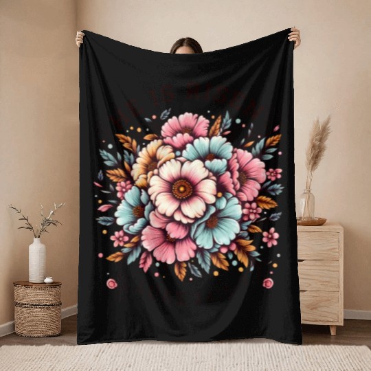 He is Risen Floral Easter Christian Duo Throw Blankets