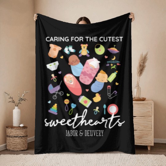 Caring For Cutest Sweethearts NICU Labor And Throw Blankets