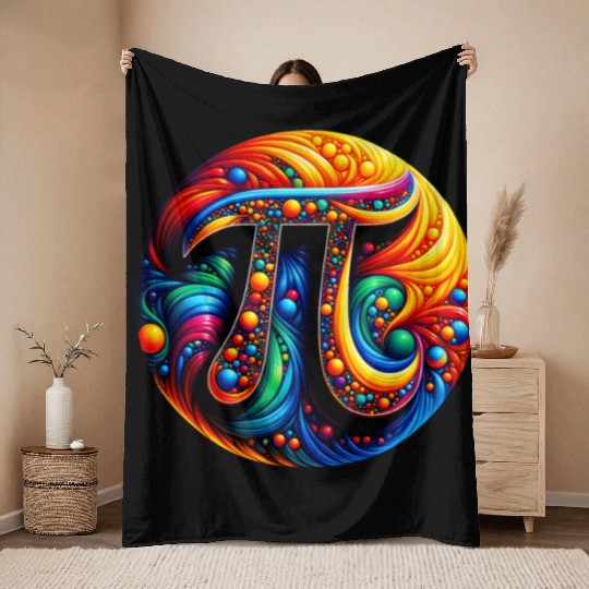 Pi Day Nerd Geek Love Math Pi Symbol Kids Men Throw Blankets