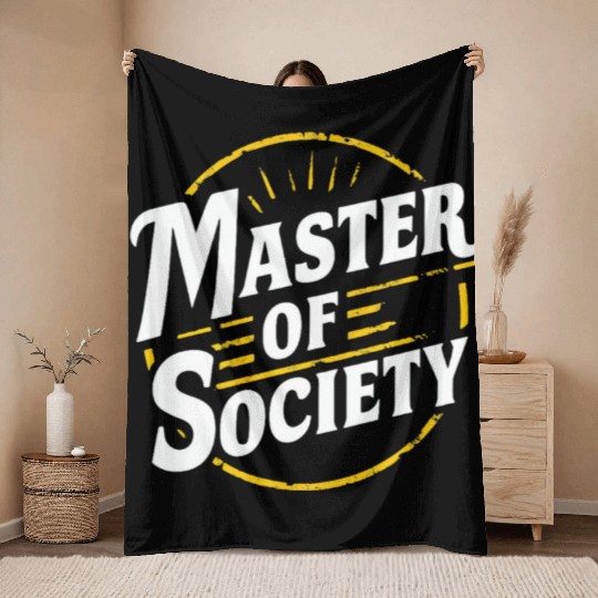 Master of society Throw Blankets