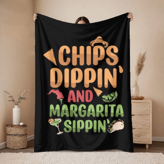 Margarita Sippin' Summer Vibes Throw Blankets