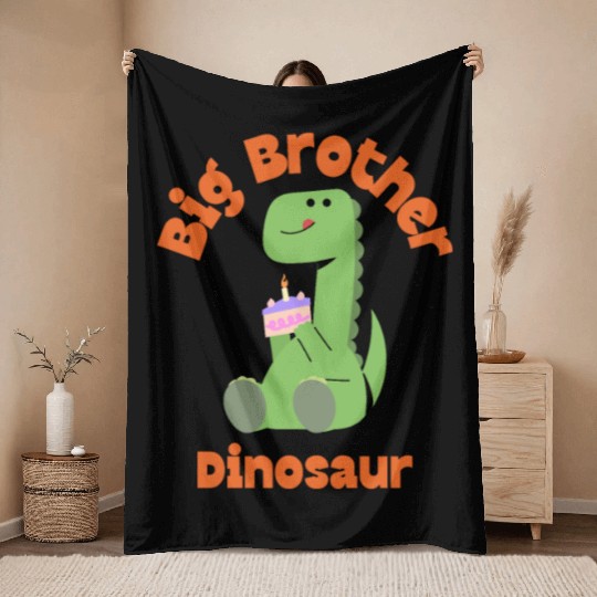 Big Brother Dinosaur Throw Blankets