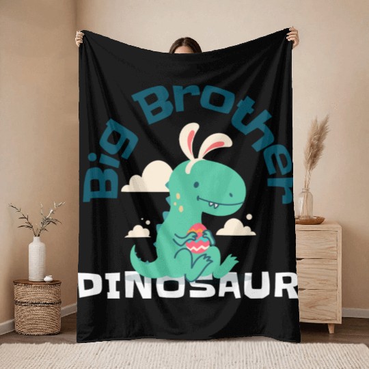 Big Brother Dinosaur Throw Blankets