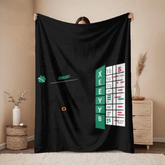 excel wizard funny accountant bookkeepers gift Throw Blankets