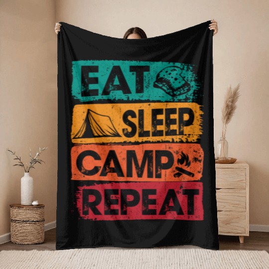 Hiking Camping Nature Throw Blankets