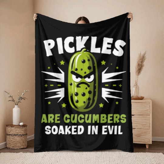 Pickle Lover Funny Pickle Dill pickle Pickled Throw Blankets