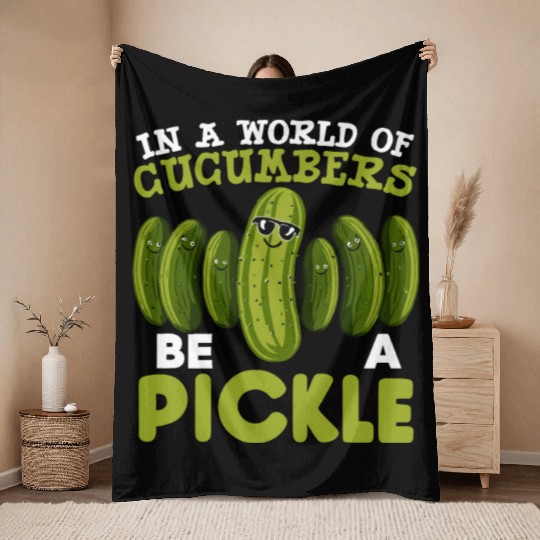 Pickle Lover Funny Pickle Dill pickle Pickled Throw Blankets