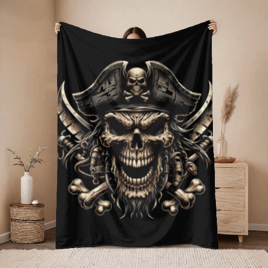 Ruthless Raider Throw Blankets
