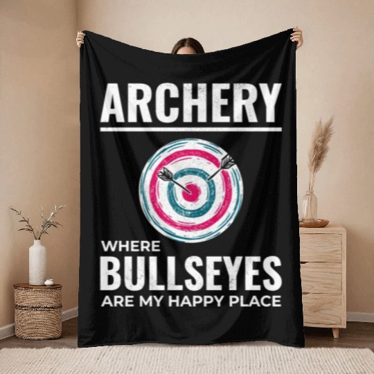 Archery Targets Archer Bullseye Shooting Sport Throw Blankets