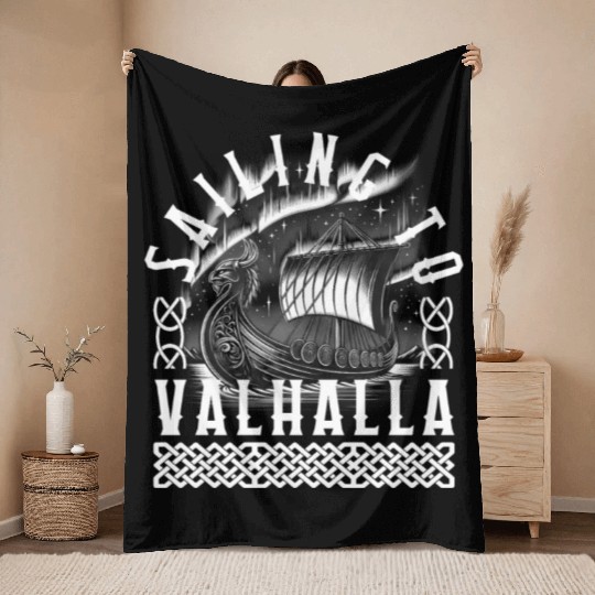Vikings Throw Blankets, Sailing To Valhalla Viking Ship