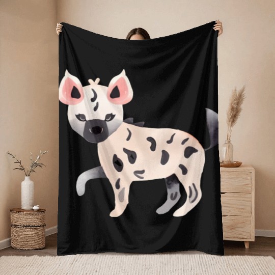 Hyena Throw Blankets