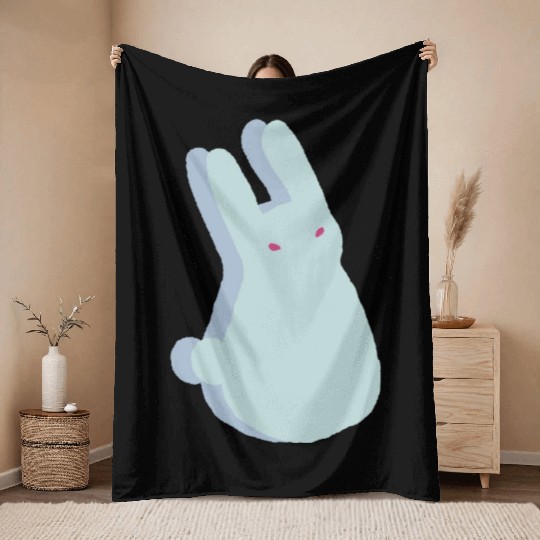 Naughty rabbit Throw Blankets